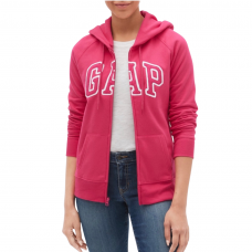 Moletom GAP Feminino com capuz e bolso canguru - Rosa com zíper