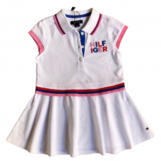 VESTIDO TOMMY HILFIGER BRANCO DETALHES COLORIDOS