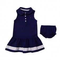 VESTIDO TOMMY HILFIGER AZUL MARINHO DETALHE BRANCO